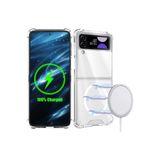m.tk moveteck Galaxy Z Flip 4 Kılıf, Şeffaf, Magsafe ile Uyumlu, Manyetik, Darbe Korumalı