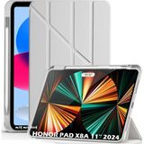 M.TK Moveteck Honor Pad X8B/X8A 11 Inç Uyumlu Tablet Kılıf Yumuşak Kalem Bölmeli Akıllı Uyku Modlu Standlı Kapak - Gri