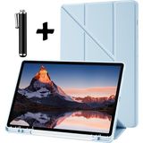 M.tk moveteck Honor Pad X9 Kılıf Kalem Bölmeli Yumuşak Silikon Kapak Akıllı Uyku Modlu Üçgen Standlı + Dokunmatik Kalem 2'li Set Pad X9 11.5 Inçtablet Kılıf 360 Kaplar - Açık Mavi