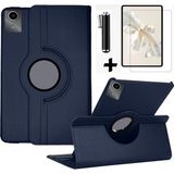 M.TK Moveteck Honor Pad X9A 11.5 Inç Kılıf 360 Derece Dönebilen Kapaklı Tablet Kılıf + Ekran Koruyucu Cam + Dokunmatik Kalem 3in1 Set - Lacivert