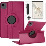 M.TK Moveteck Honor Pad X9A 11.5 Inç Kılıf 360 Derece Dönebilen Kapaklı Tablet Kılıf + Ekran Koruyucu Cam + Dokunmatik Kalem 3in1 Set - Pembe