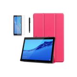 M.TK moveteck Huawei Matepad Se 10.4 Inç Tablet Uyumlu Smart Standlı Akıllı Kılıf + Ekran Koruyucu + Kalem Seti, koyu pembe, Tek Ebat, matepadsepembe
