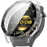 M.TK Moveteck Huawei Watch Gt 6 Pro 46MM Uyumlu Kasa ve Ekran Koruyucu 360 Tam Koruma Sert Pc Silikon Sport Watch Yazılı - Şeffaf - HW GT 6 Pro 46mm