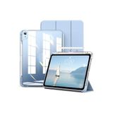 m.tk moveteck iPad 11. Nesil 2025 A16 ile Uyumlu Tablet Kılıfı, Manyetik Apple Pencil Tutucu, Akıllı Uyku Modu, Şeffaf Arka Kapak, Mavi