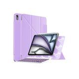 m.tk moveteck iPad 11. Nesil A16 11 inç / 10. Nesil 10.9 inç ile Uyumlu Magic Klavyeli Slim Kılıf, Mıknatıslı Kilit Tutuculu Kapak, Lila