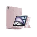 m.tk moveteck iPad 11. Nesil A16 11 inç / 10. Nesil 10.9 inç ile Uyumlu Magic Klavyeli Slim Kılıf, Mıknatıslı Kilit Tutuculu Kapak, Rose Gold