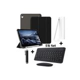 m.tk moveteck iPad 11. Nesil A16/10. Nesil 10.9 ile Uyumlu Flip Kılıf, Bluetooth Klavye, Mouse ve Stylus Kalem Seti, Siyah