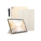 M.TK moveteck İpad Air 11 2024 Uyumlu Kılıf Akıllı Smart Uyku Modlu Kalem Bölmeli Renkli Standlı + Cam + Kalem Set, Gold, Tek Ebat, KalemlikliSmartSET-air11-gold