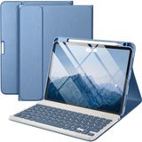 M.TK Moveteck Ipad Air 11 6.7.8. Nesil Air 4/5 Uyumlu Klavyeli Tablet Kılıfı Bluetooth Özellikli Kalem Yuvalı Stand M2/m3/m4 - İpad Air 11 M2/M3/M4 - Petrol Mavi