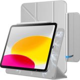 M.TK Moveteck iPad Air 11 inç Air 4/5/6/7. Nesil M2/M3/M4 Uyumlu Kılıf Manyetik Kalem Kilit Yuvalı Magic Kapak - Air 11/Air 4 5 6 - Gri