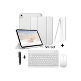 m.tk moveteck iPad Air 11 inç ile Uyumlu Flip Kılıf, Bluetooth Klavye, Mouse, Stylus Pen 5'li Set, Gri