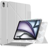 M.TK Moveteck ipad Air 11 M2/M3/M4 Ipad Air 4/5/6/7. Nesil Magic Manyetik Klavyeli Kılıf Slim Mıknatıslı Ön Kapak Tutuculu Stand - Gri - Air 4 5 6 7