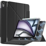 M.TK Moveteck ipad Air 11 M2/M3/M4 Ipad Air 4/5/6/7. Nesil Magic Manyetik Klavyeli Kılıf Slim Mıknatıslı Ön Kapak Tutuculu Stand - Siyah - Air 4 5 6 7