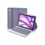 m.tk moveteck iPad Air 4/5/6 Nesil ve Air 11 2025 M3 ile Uyumlu Tablet Klavyeli Kılıf, Bluetooth Kalem Bölmeli Stand, Koyu Gri