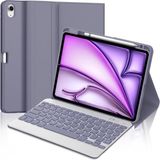 M.TK Moveteck Ipad Air 4/5/6/7 Nesil Air 11 M2/M3/M4 Uyumlu Tablet Klavyeli Kılıf Bluetooth Kalem Bölmeli Stand - İpad Air 11 M2/M3/M4