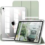 M.tk moveteck İpad Air 4/5/6/7 Nesil ipad Air 11 M2/M3/M4 Kılıf Magnetik Kalem Şarj Bölmeli Uyku Modlu Şeffaf - Açık Yeşil - Apple İpad Air 11 M2/M3/M4