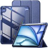 M.tk moveteck İpad Air 4/5/6/7 Nesil ipad Air 11 M2/M3/M4 Kılıf Magnetik Kalem Şarj Bölmeli Uyku Modlu Şeffaf - Lacivert - Apple İpad Air 11 M2/M3/M4