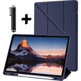 M.tk moveteck Ipad Pro 12.9 Kılıf Kalem Bölmeli + Dokunmatik Kalem 2'li Set Apple Ipad Pro 12.9 Inç 3.nesil 4.nesil 5.nesil 6.nesil Tablet Kılıfı - İpad Pro 12.9 - Lacivert