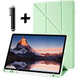 M.tk moveteck Ipad Pro 12.9 Kılıf Kalem Bölmeli Yumuşak Silikon Kapak Akıllı Uyku Modlu Üçgen Standlı + Dokunmatik Kalem 2'li Set Apple Ipad Pro 12.9 Inç 3.nesil 4.nesil 5.nesil 6.nesil Tablet Kılıfı 2021 2022 - İpad Pro 12.9 - Açık Yeşil