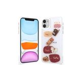 M.TK moveteck İphone 11 Kılıf Emoji Ayıcık Desenli Kabartmalı Karakterli Figürlü Parlak Coffe Şeker Silikon, Beyaz, Tek Ebat, cevze-11-beyaz
