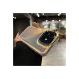 M.TK moveteck İphone 12 Kılıf Boncuklu Parlak Hologramlı Sıvı Kum Taşlı Metal Çerceveli Hassas Butonlu Pul Silikon, Şeffaf, Tek Ebat, kumul-12-şeffaf