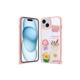 M.TK moveteck İphone 13 Ve 14 Kılıf Emoji Ayıcık Desenli Kabartmalı Karakterli Figürlü Parlak Coffe Şeker Silikon, Pembe, Tek Ebat, cevze-13-14-pembe