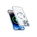 m.tk moveteck iPhone 14 Pro Max ile Uyumlu Kılıf, Kamera Lens Tam Korumalı, Yuvarlak Halkalı Logo, Parlak Kenar, Açık Mavi