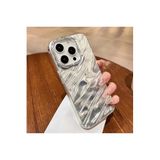 M.TK moveteck İphone 14 Pro Max Kılıf Kristal Elmas Taşlı Dalgalı Parlak Simli Silikon Lens Çercevesi Parıltılı, Beyaz, Tek Ebat, ZoreEsila-14promax-beyaz
