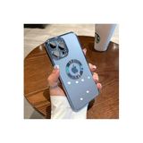 m.tk moveteck iPhone 14 Pro Max Uyumlu Kılıf, Kamera Lens Korumalı, Halkalı Şeffaf Kapak, Mavi