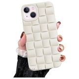 M.TK moveteck İphone 15 Kılıf Baklava Desenli Yeni Modo Parlak Yumuşak Renkli Puf Silikon Kamera Çıkıntılı Koruma, Beyaz, Tek Ebat, domdom-15-beyaz