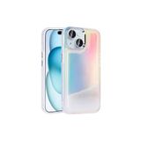 M.TK moveteck İphone 15 Kılıf Boncuklu Parlak Hologramlı Sıvı Kum Taşlı Metal Çerceveli Hassas Butonlu Pul Silikon, Şeffaf, Tek Ebat, kumul-15-şeffaf