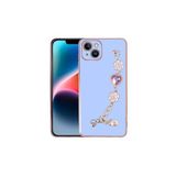 M.TK moveteck İphone 15 Kılıf Kenarları Gold Detaylı Kalp Desenli El Geçmeli Parlak Renkli Yumuşak Silikon, Mor, Tek Ebat, taka-15-mor1