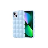 M.TK moveteck İphone 15 Plus Kılıf Baklava Desenli Yeni Modo Parlak Yumuşak Renkli Puf Silikon Kamera Çıkıntılı, Mavi, Tek Ebat, domdom-15plus-mavi
