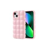 M.TK moveteck İphone 15 Plus Kılıf Baklava Desenli Yeni Modo Parlak Yumuşak Renkli Puf Silikon Kamera Çıkıntılı, Pembe, Tek Ebat, domdom-15plus-pembe