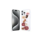 M.TK moveteck İphone 15 Pro Kılıf Emoji Ayıcık Desenli Kabartmalı Karakterli Figürlü Parlak Coffe Şeker Silikon, Beyaz, Tek Ebat, cevze-15pro-beyaz