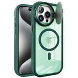 M.TK moveteck İphone 15 Pro Kılıf Krom Mika Kapak Teleskop Lens Kapamalı Oval Kenarlı Tırtıklı Magsafe Destekli, Yeşil, Tek Ebat, teleskop-15pro-yeşil