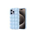 M.TK moveteck İphone 15 Pro Max Kılıf Baklava Desenli Yeni Modo Parlak Yumuşak Renkli Puf Silikon Kamera Çıkıntılı, Mavi, Tek Ebat, domdom-15promax-mavi