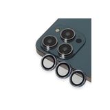 m.tk moveteck iPhone 15 Pro ve iPhone 15 Pro Max ile Uyumlu Kamera Lens Koruyucu Cam, Tırtıklı Snakeskin AR Titanium, Mavi