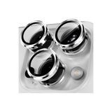 m.tk moveteck iPhone 15 Pro ve iPhone 15 Pro Max ile Uyumlu Kamera Lens Koruyucu, Temperli Cam, Safir Lens Camı, Titanium, Gümüş