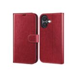 M.TK moveteck İphone 16 Kılıf 360 Tam Kaplar Deri Dokulu Kapaklı Cüzdanlı Kartlıklı Standlı Kartvizitli Kapak, Kırmızı, Tek Ebat, trends-16-red