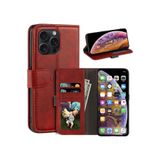 M.TK moveteck İphone 16 Pro Kılıf 360 Tam Kaplar Deri Dokulu Kapaklı Cüzdanlı Kartlıklı Standlı Kartvizitli Kapak, Kırmızı, Tek Ebat, trends-iphone16pro-red
