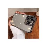 M.TK moveteck İphone 16 Pro Kılıf Tam Kamera Korumalı Metalik Parlak Renkli Kenarlı Yumuşak Silikon Lensli Kapak, Titanyum Gri, Tek Ebat, Razer16proGRAY