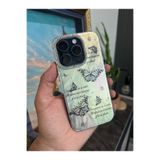 m.tk moveteck iPhone 16 Pro Max Kılıf, Kamera Çercevesi Taşlı, Hologram 3D Desenli, Renk Yansımalı Figür Kapak, Krem