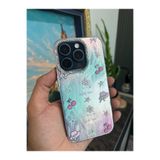 m.tk moveteck iPhone 16 Pro Max Kılıf, Kamera Çercevesi Taşlı, Hologram 3D Desenli, Renk Yansımalı Figür Kapak, Mor