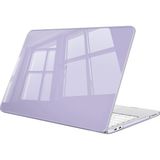 M.TK Moveteck Macbook Neo 13 A3404 A18 Pro Kapak Kılıf Parlak Şeffaf 360 Tam Koruma Sert Koruyucu Darbe Emici Kristal Kapak - Mor