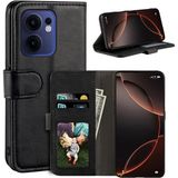 M.TK Moveteck Oppo Reno 15F/14F Kılıf 360 Tam Kaplar Deri Dokulu Kapaklı Cüzdan Standlı Kartvizitli Kopçalı Kapak Kartlıklı - Siyah - Reno 14F