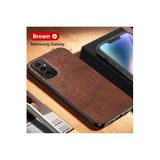 M.TK moveteck Samsung Galaxy A05s Kılıf Kamera Korumalı Leather Deri Görünümlü Yumuşak Renkli Lansman Silikon Kap, Kahverengi, Tek Ebat, aras-a05s-kahve