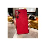 M.TK moveteck Samsung Galaxy A05s Kılıf Kamera Korumalı Leather Deri Görünümlü Yumuşak Renkli Lansman Silikon Kap, Kırmızı, Tek Ebat, aras-a05s-red