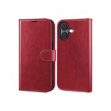 M.TK moveteck Samsung Galaxy A06 Kılıf 360 Tam Kaplar Deri Dokulu Kapaklı Cüzdan Standlı Kartvizitli Kopçalı Kapak, Kırmızı, Tek Ebat, delüx-a06-red