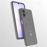 M.TK Moveteck Samsung Galaxy A06 Kılıf Magsafe Halkalı Extra Standlı Içi Kadife Yumuşak Renkli Silikon Samara Kapak - Gri